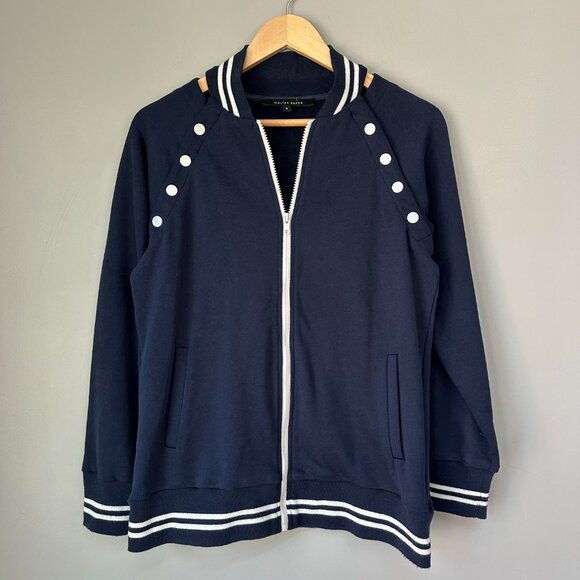 Walter Baker Morrison Varsity Jacket, Long Sleeve, Navy with White, Small - Picture 4 of 10